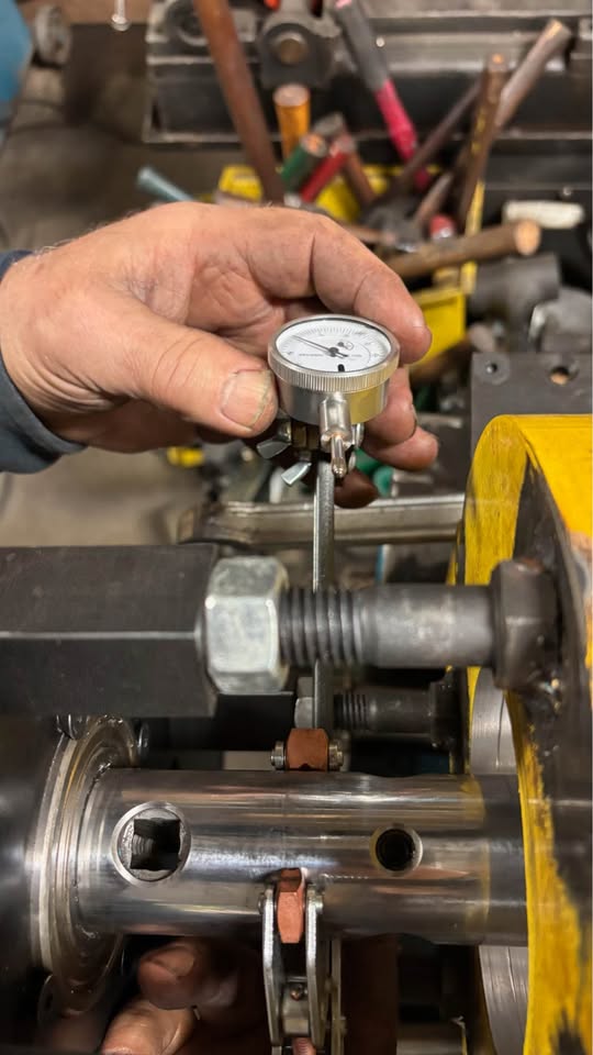 BoreRight line boring tool adjuster with the dial indicator over the tool bit